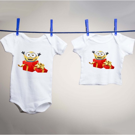 Minion Christmas Present Vinyl Iron-On Decal 