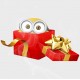 Minion Hiding in Christmas Present Vinyl Iron-On Decal 
