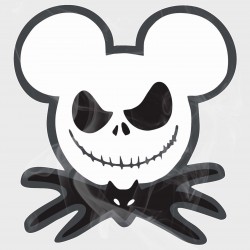 Mickey Jack Skellington Head Static Cling Decal