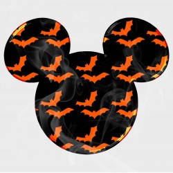 Mickey Halloween Bats Head Static Cling Decal