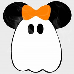 Minnie Halloween Ghost  Head Vinyl Decal