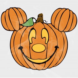 Mickey Halloween Pumpkin Head Static Cling Decal