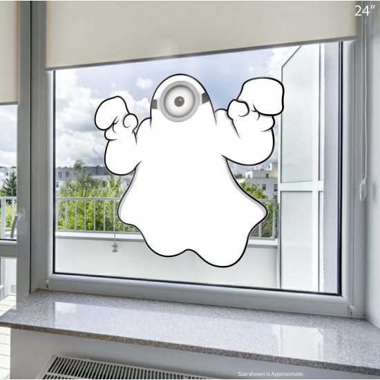 Minion Halloween Ghost Static Cling Decal 