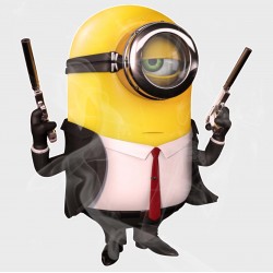 Minion Hitman Static Cling Decal 