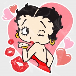 Betty Boop Kiss Static Cling Decal 