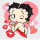 Betty Boop Kiss Static Cling Decal 