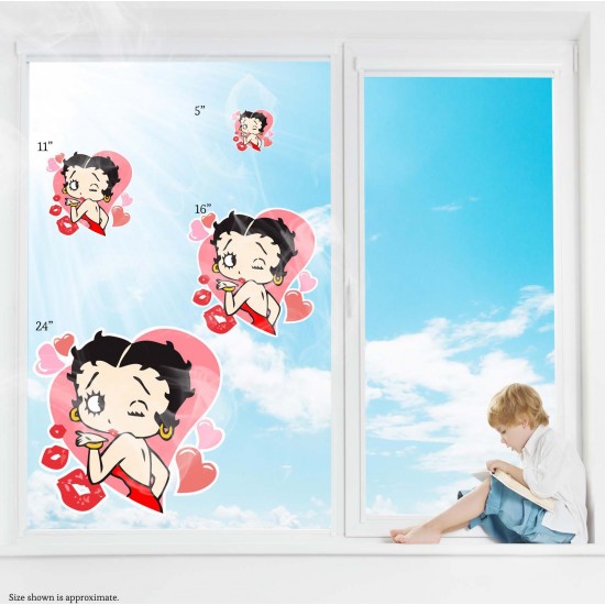 Betty Boop Kiss Static Cling Decal 