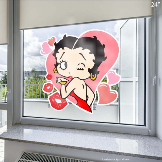 Betty Boop Kiss Static Cling Decal 