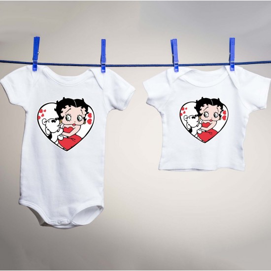 Betty Boop & Pudgy Love Vinyl Iron-On Decal 