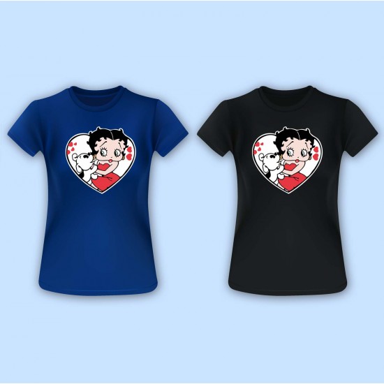 Betty Boop & Pudgy Love Vinyl Iron-On Decal 