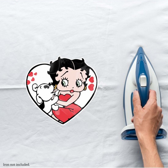 Betty Boop & Pudgy Love Vinyl Iron-On Decal 