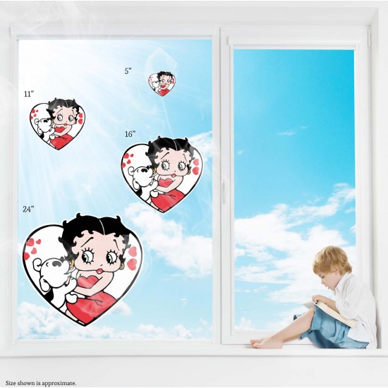 Betty Boop & Pudgy Love Static Cling Decal 