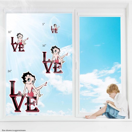 Betty Boop Love Static Cling Decal