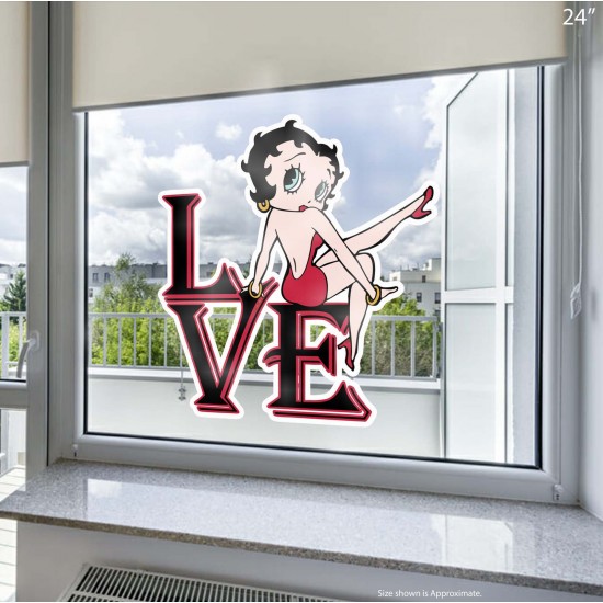 Betty Boop Love Static Cling Decal