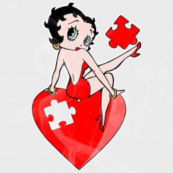 Betty Boop Heart Puzzle Static Cling Decal 