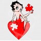 Betty Boop Heart Puzzle Static Cling Decal 