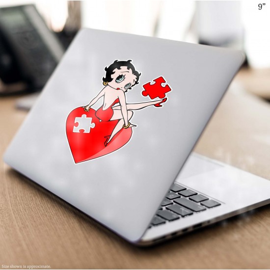 Betty Boop Heart Puzzle Vinyl Decal 