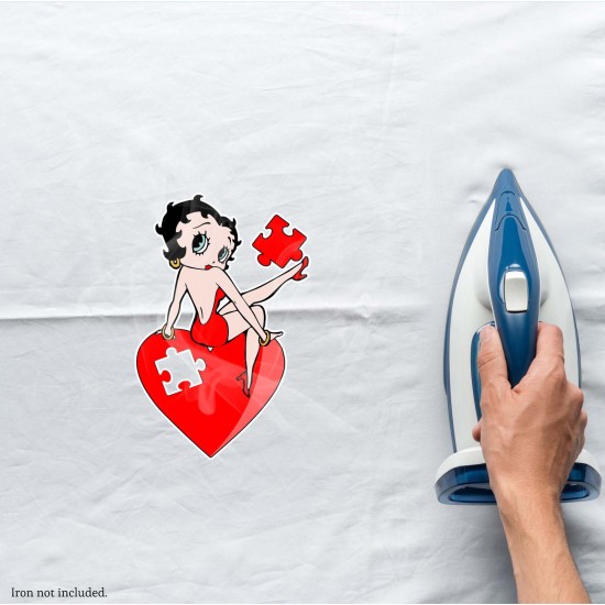 Betty Boop Heart Puzzle Vinyl Iron-On Decal 