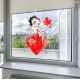 Betty Boop Heart Puzzle Static Cling Decal 