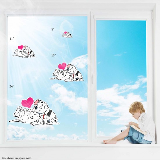 Dalmatians Puppy Love Static Cling Decal