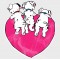Dalmatians Puppy Bottoms Heart Static Cling Decal