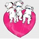 Dalmatians Puppy Bottoms Heart Static Cling Decal