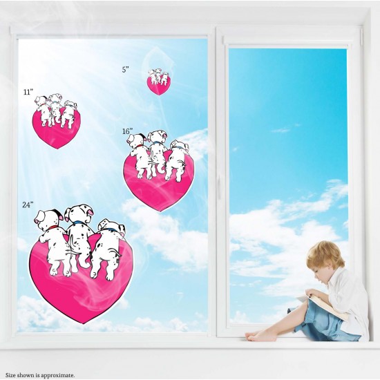 Dalmatians Puppy Bottoms Heart Static Cling Decal