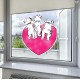 Dalmatians Puppy Bottoms Heart Static Cling Decal