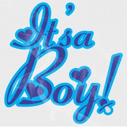 Baby Shower It's a Boy! Static Cling Decal 