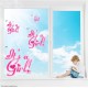 Baby Shower It's a Girl! Static Cling Decal