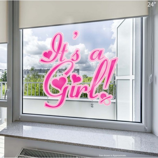 Baby Shower It's a Girl! Static Cling Decal