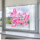 Baby Shower It's a Girl! Static Cling Decal