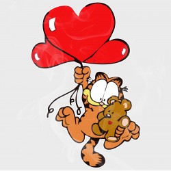 Garfield & Pookie Love Static Cling Decal 