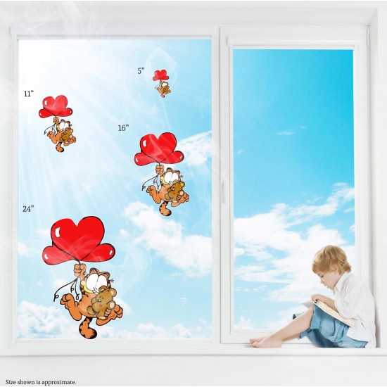 Garfield & Pookie Love Static Cling Decal 