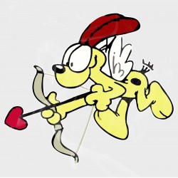 Garfield Odie Cupid Static Cling Decal 