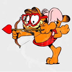 Garfield Cupid Static Cling Decal 