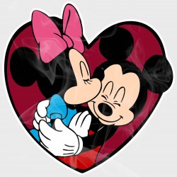 Mickey & Minnie Heart Collection (Kiss) Static Cling Decal 