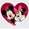 Mickey & Minnie Heart Collection (Love) Static Cling Decal 