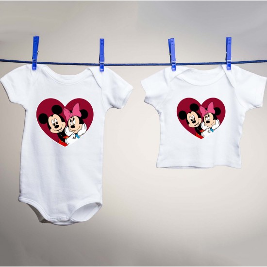 Mickey & Minnie Heart Collection (Love) Vinyl Iron-On Decal 