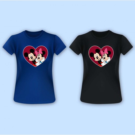Mickey & Minnie Heart Collection (Love) Vinyl Iron-On Decal 