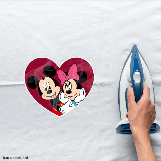 Mickey & Minnie Heart Collection (Love) Vinyl Iron-On Decal 