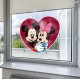 Mickey & Minnie Heart Collection (Hug) Static Cling Decal 