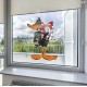 Daffy Duck Heart Present Static Cling Decal