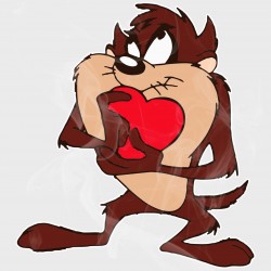 Taz Love Static Cling Decal