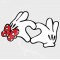 Mickey & Minnie Heart Hands Static Cling Decal 