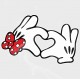 Mickey & Minnie Heart Hands Static Cling Decal 