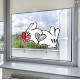 Mickey & Minnie Heart Hands Static Cling Decal 