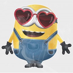 Minion Heart Eyes Static Cling Decal 