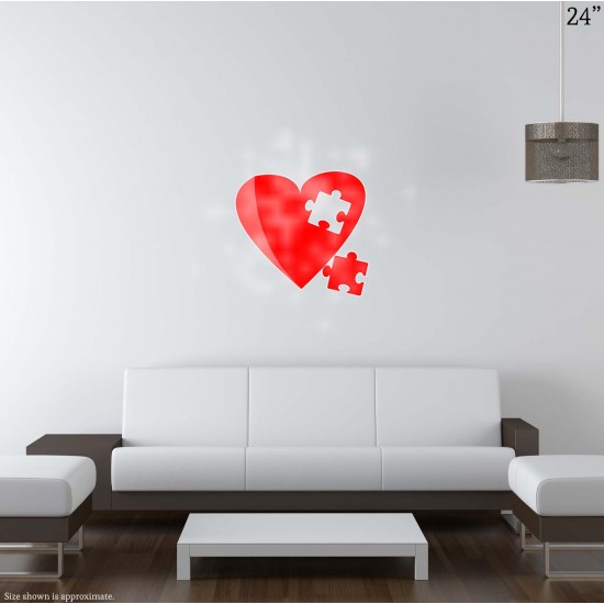 Heart Puzzle with Missing Piece Vinyl Decal 