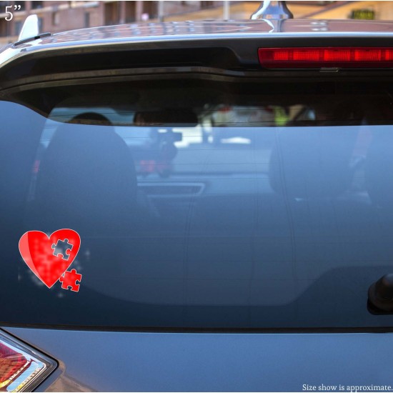 Heart Puzzle with Missing Piece Vinyl Decal 